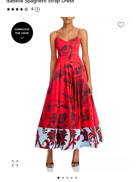 Alice + Olivia Dresses & Skirts - Alice + Olivia Red and Black Floral Midi Dress with Contrast Hem